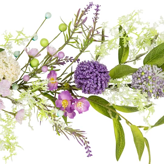 5ft. Purple Wildflower & Berry Spring Garland